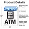 Signmission Atm Sign With Symbol, 12 in W x Rectangle, Vinyl Decal OS-2PACK-NS-D-1218-V-10181 - alternate 5